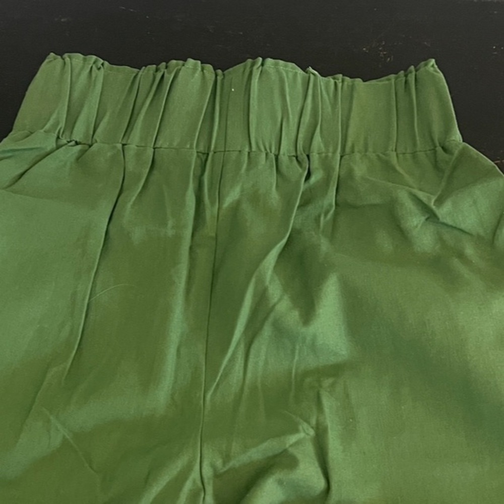 Kourt, Emerald Green Pull-On Wide Leg Pants Elastic Waist Lounge Resort Size M - Picture 8 of 8